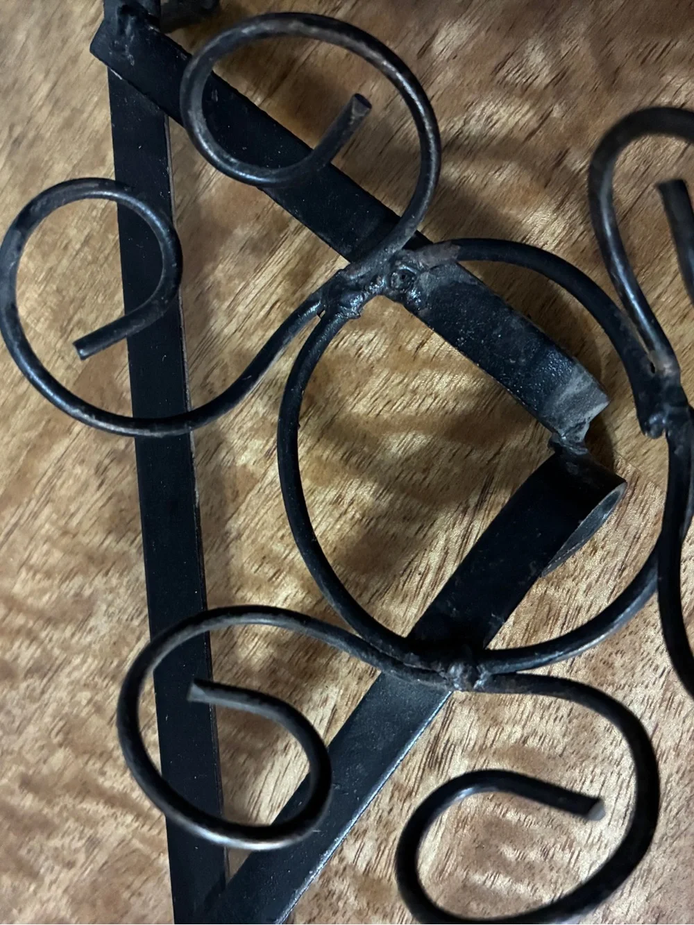 Black Decorative Iron Wall candle Hangers - Pair 9”x9”